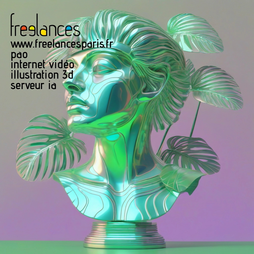 Pao mise en page internet vidéo illustration 3d serveur IA générative AI freelance paris studio de création magazines uavmt620